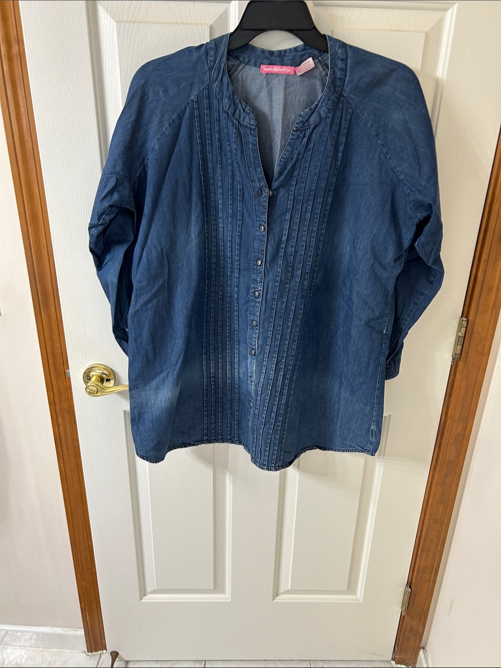 Woman Within Indigo Denim Pintuck Tunic